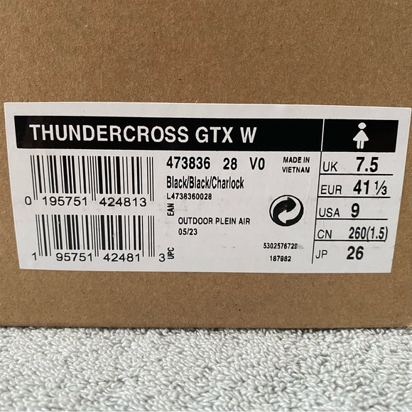 Salomon Shoes Womens 9 Black Yellow Thundercross GTX Hiking Trail Running 473836 - Picture 9 of 10